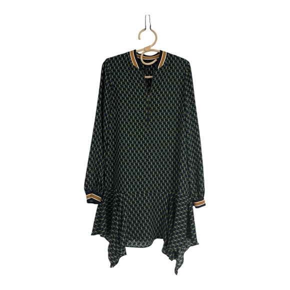 BCBGMAXAZRIA Chloine Geometric Print Asymmetrical Hem Dress XS NWOT RARE - Picture 2 of 16